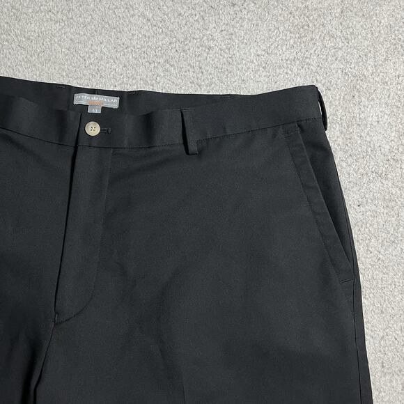 Peter Millar Shorts Mens 40 Black Wicking Performance Golf 9" Chino Stretch - Picture 5 of 10